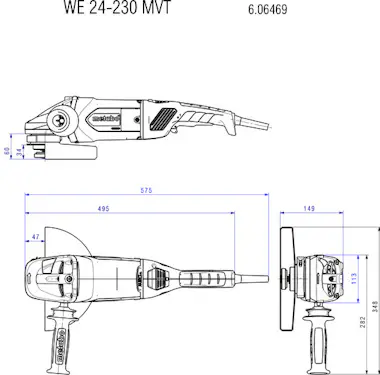 metabo Metabo WE 24-230 MVT amoladora angular 23 cm 6600 metabo Metabo WE 24-230 MVT amoladora angular 23 cm 6600