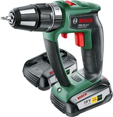 Bosch Taladro percutor inalámbrico PSB Ergo 18 LI-2 con Bosch Taladro percutor inalámbrico PSB Ergo 18 LI-2 con