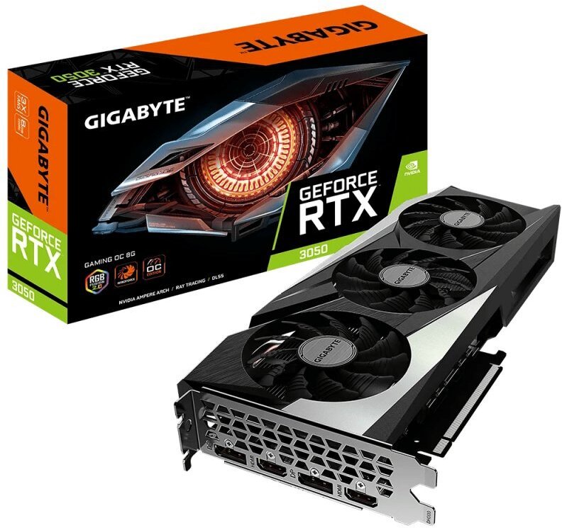 geforce rtx 3050 gaming oc tarjeta grafica 8 gb gddr6 1822 mhz negro