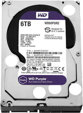 Western Digital WD Púrpura Disco Duro 6 TB 3.5 Pulgadas HDD 175 Mb Western Digital WD Púrpura Disco Duro 6 TB 3.5 Pulgadas HDD 175 Mb