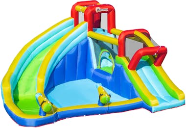 Outsunny Castillo Hinchable con 2 Toboganes Cama de Salto y Outsunny Castillo Hinchable con 2 Toboganes Cama de Salto y