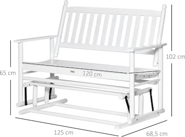 Outsunny Banco Mecedora de Jardín de 2 Plazas Banco Balancí Outsunny Banco Mecedora de Jardín de 2 Plazas Banco Balancí