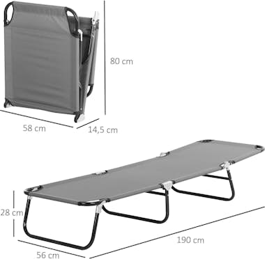 Outsunny Tumbona Plegable Reclinable con Ángulo Ajustable d Outsunny Tumbona Plegable Reclinable con Ángulo Ajustable d