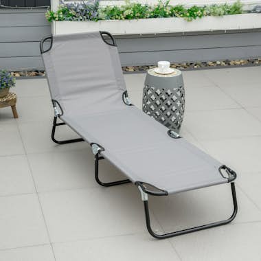 Outsunny Tumbona Plegable Reclinable con Ángulo Ajustable d Outsunny Tumbona Plegable Reclinable con Ángulo Ajustable d