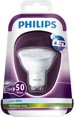 Philips Foco LED, 5 W/50 W, casquillo GU10, Blanco, A+ Philips Foco LED, 5 W/50 W, casquillo GU10, Blanco, A+