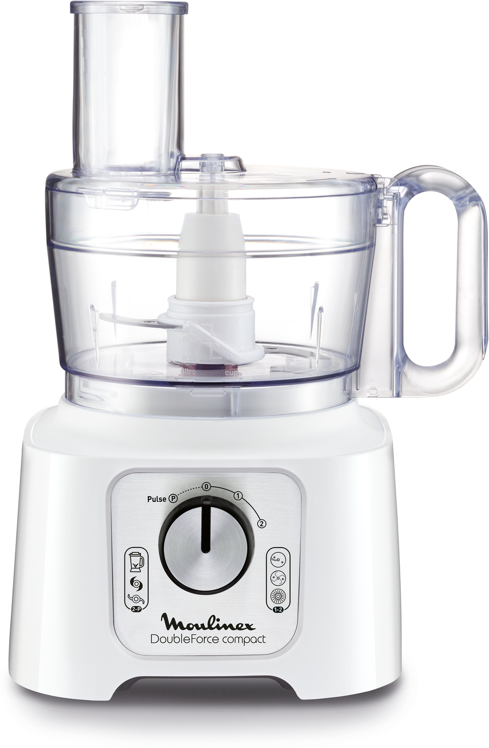 moulinex doubleforce compact robot de cocina 800 w 22 l blanco plata gris
