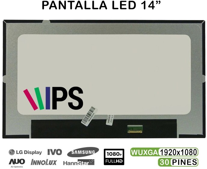 pantalla led de 14 pulgadas pulgadas para portatil nv140fhm-n63 v81 fhd 30 pines