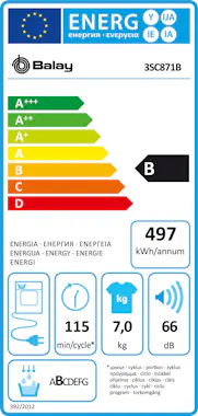 Balay 3SC871B Secadora de condensación Balay 3SC871B Secadora de condensación