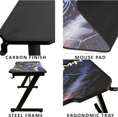 SUBSONIC Escritorio Gaming - - Batman - Acabado Carbono - B SUBSONIC Escritorio Gaming - - Batman - Acabado Carbono - B