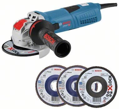 Bosch Amoladora BOSCH X-LOCK 125mm 1300W GWX 13-125S + 3 Bosch Amoladora BOSCH X-LOCK 125mm 1300W GWX 13-125S + 3