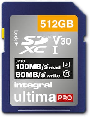 Integral Integral 512GB SDXC 100-90MB/s UHS-I V30 SD Integral Integral 512GB SDXC 100-90MB/s UHS-I V30 SD