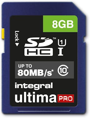 Integral Integral 8GB ULTIMAPRO SDHC/XC 80MB CLASS 10 UHS-I Integral Integral 8GB ULTIMAPRO SDHC/XC 80MB CLASS 10 UHS-I