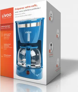 Livoo Livoo DOD163B Semi-automática Cafetera de filtro 1 Livoo Livoo DOD163B Semi-automática Cafetera de filtro 1