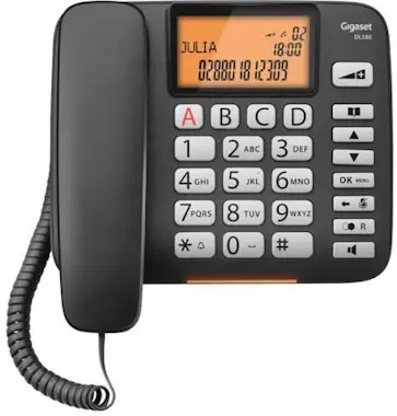 Gigaset Gigaset DL580 Teléfono analógico Identificador de Gigaset Gigaset DL580 Teléfono analógico Identificador de