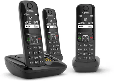 Gigaset Gigaset AS690A Trio Teléfono DECT/analógico Negro Gigaset Gigaset AS690A Trio Teléfono DECT/analógico Negro