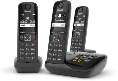 Gigaset Gigaset AS690A Trio Teléfono DECT/analógico Negro Gigaset Gigaset AS690A Trio Teléfono DECT/analógico Negro