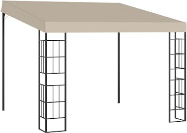 Outsunny Pérgola de Pared 3x3 m Cenador de Jardín con Toldo Outsunny Pérgola de Pared 3x3 m Cenador de Jardín con Toldo