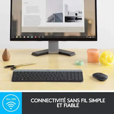 Logitech - MK470 Ultra-Slim Wireless Keyboard + Mouse y Sil Logitech - MK470 Ultra-Slim Wireless Keyboard + Mouse y Sil