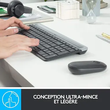 Logitech - MK470 Ultra-Slim Wireless Keyboard + Mouse y Sil Logitech - MK470 Ultra-Slim Wireless Keyboard + Mouse y Sil