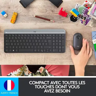 Logitech - MK470 Ultra-Slim Wireless Keyboard + Mouse y Sil Logitech - MK470 Ultra-Slim Wireless Keyboard + Mouse y Sil