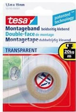 tesa Cinta adhesiva doble transparente - 1,5 mx 19 mm tesa Cinta adhesiva doble transparente - 1,5 mx 19 mm