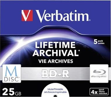 Verbatim 1x5 M-Disc BD-R Blu-Ray 25GB Velocidad 4x,... Verbatim 1x5 M-Disc BD-R Blu-Ray 25GB Velocidad 4x,...