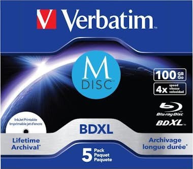 Verbatim M-Disc 4x. Tipo: BDXL, Capacidad original: 100 GB Verbatim M-Disc 4x. Tipo: BDXL, Capacidad original: 100 GB