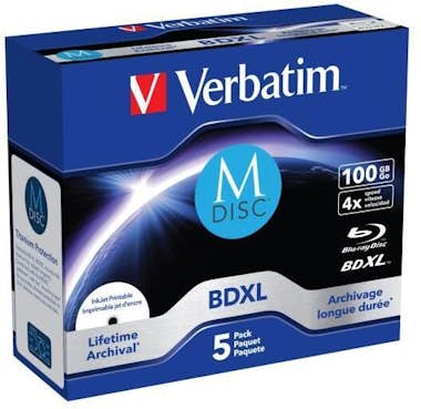 Verbatim M-Disc 4x. Tipo: BDXL, Capacidad original: 100 GB Verbatim M-Disc 4x. Tipo: BDXL, Capacidad original: 100 GB