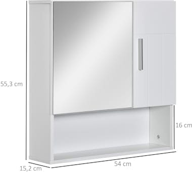 kleankin Armario de Baño con Espejo Mueble Colgante de Aseo kleankin Armario de Baño con Espejo Mueble Colgante de Aseo