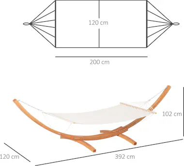 Outsunny Hamaca con Soporte de Madera Hamaca de Jardín Colg Outsunny Hamaca con Soporte de Madera Hamaca de Jardín Colg