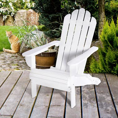 Outsunny Silla Adirondack de Madera Plegabe Silla de Jardín Outsunny Silla Adirondack de Madera Plegabe Silla de Jardín