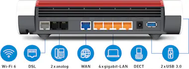 AVM FRITZ!Box 7590 AX router inalámbrico Gigabit Ether AVM FRITZ!Box 7590 AX router inalámbrico Gigabit Ether