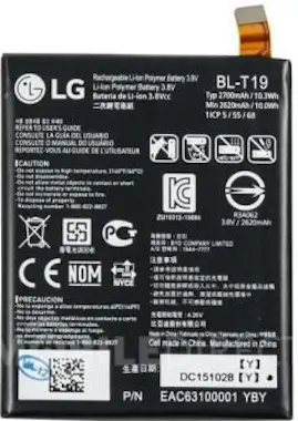 LG Bateria 2700mAh 10.3Wh 4.35V BL-T19 Nexus 5X LG Bateria 2700mAh 10.3Wh 4.35V BL-T19 Nexus 5X