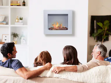 Purline Chimenea de etanol de suelo o pared de color gris Purline Chimenea de etanol de suelo o pared de color gris