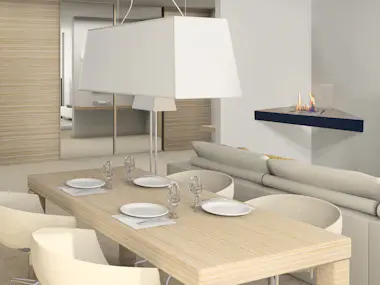 Purline Chimenea de etanol, diseño mural para esquina Purline Chimenea de etanol, diseño mural para esquina