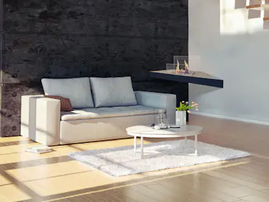 Purline Chimenea de etanol, diseño mural para esquina Purline Chimenea de etanol, diseño mural para esquina