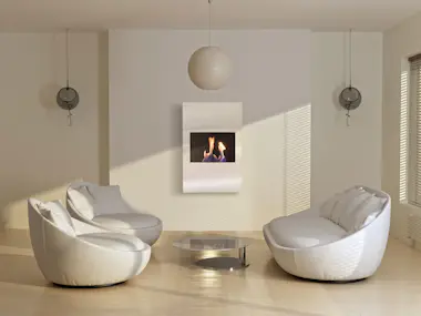 Purline Chimenea de etanol, diseño mural de diseño alargad Purline Chimenea de etanol, diseño mural de diseño alargad