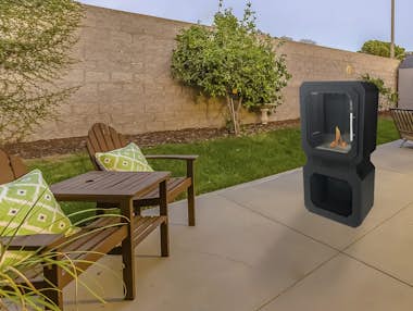 Purline Estufa de exterior de bioetanol, en acero negro, c Purline Estufa de exterior de bioetanol, en acero negro, c
