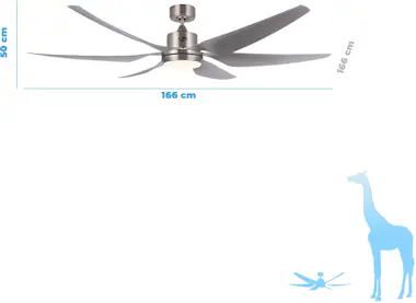 KlassFan Ventilador de techo DC palas de resina 167cm con d KlassFan Ventilador de techo DC palas de resina 167cm con d