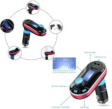 High-Tech & Bien-Etre TD® Bluetooth Car Kit Reproductor de MP3 Transmiso High-Tech & Bien-Etre TD® Bluetooth Car Kit Reproductor de MP3 Transmiso