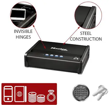 Master Lock Caja fuerte pequeña y compacta de acceso rápido ML Master Lock Caja fuerte pequeña y compacta de acceso rápido ML