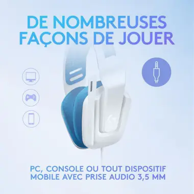 Logitech Auriculares GAMING - Ligeros - LOGITECH G - G335 W Logitech Auriculares GAMING - Ligeros - LOGITECH G - G335 W