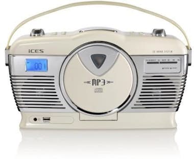 Ices ices ISCD 33 Retro reproductor de CD MP3 estéreo Ices ices ISCD 33 Retro reproductor de CD MP3 estéreo