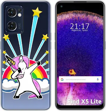 Tumundosmartphone Funda Transparente Oppo Find X5 Lite 5G Unicornio Tumundosmartphone Funda Transparente Oppo Find X5 Lite 5G Unicornio