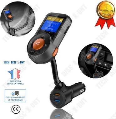 Tech DISCOUNT TD® Transmisor FM kit de coche bluetooth manos lib Tech DISCOUNT TD® Transmisor FM kit de coche bluetooth manos lib