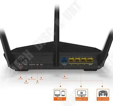 Tech DISCOUNT Router WiFi TD® Conexión a internet mejorada 4 pue Tech DISCOUNT Router WiFi TD® Conexión a internet mejorada 4 pue