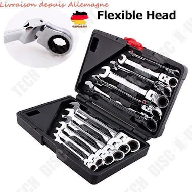 Tech DISCOUNT TD® Juego de 12 llaves inglesas de bricolaje Llave Tech DISCOUNT TD® Juego de 12 llaves inglesas de bricolaje Llave