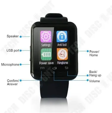 Tech DISCOUNT TD® Smartwatch U8 Bluetooth Smart Watch watch time Tech DISCOUNT TD® Smartwatch U8 Bluetooth Smart Watch watch time