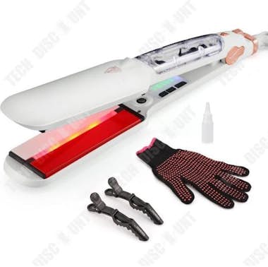 Tech DISCOUNT Plancha para el cabello TD®, vapor infrarrojo, aer Tech DISCOUNT Plancha para el cabello TD®, vapor infrarrojo, aer