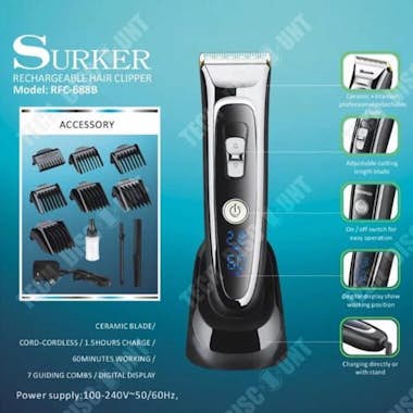 Tech DISCOUNT Kit de cortapelos eléctrico TD® con accesorios 6 p Tech DISCOUNT Kit de cortapelos eléctrico TD® con accesorios 6 p